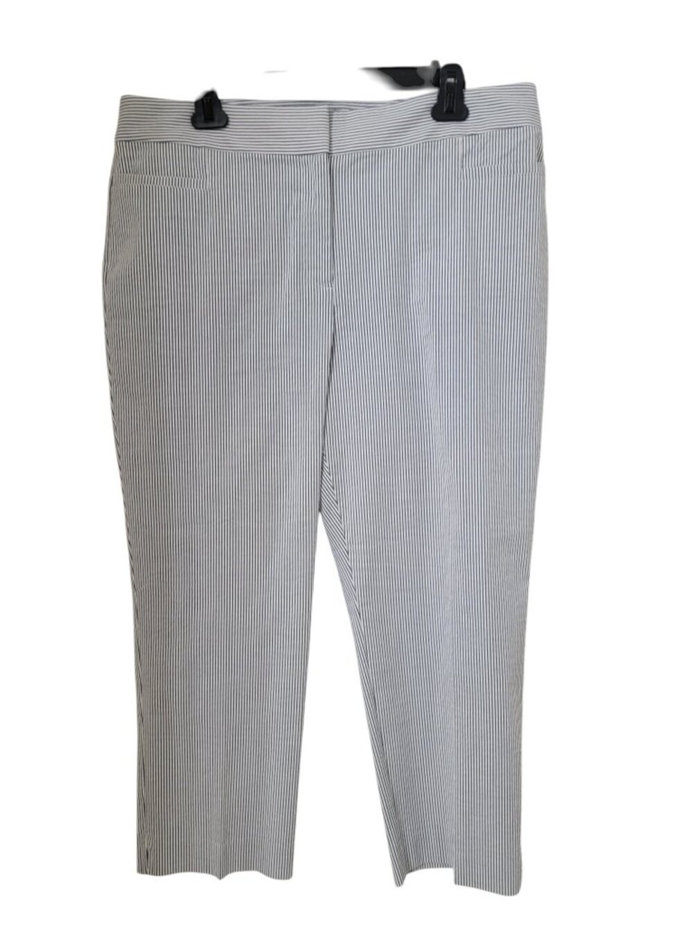 Ann Taylor Size 14 Blue & White Striped Seersucker Pants, Like New Condition